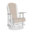 This is the Birch and White colored Adirondack swivel glider chair on a white background.