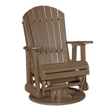 This is the Chestnut Brown colored Adirondack swivel glider chair on a white background.