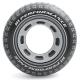 Inflatable inner tube designed to look like a car tire.