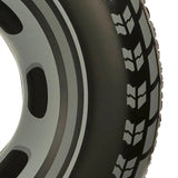 Inflatable inner tube designed to look like a car tire.
