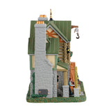 Porcelain lighted building for Lemax display. This is the side of the building. It's a stone chimney with vines going up the side. 