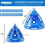 This vacuum has an oversized construction with extra cleaning area for quick clean. It has a clear see-through design and you can easily track water-flow. It measures 10 inches.