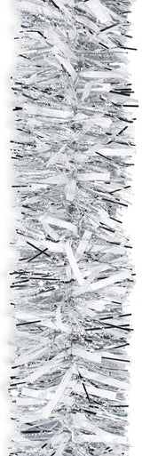 10' Decorator Silver Snowy White Tinsel Christmas Garland