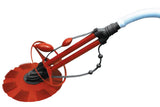 This image shows what this pool vacuum looks like on a white background. 