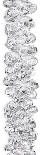 12' Deluxe Silver White Angel Hair Tinsel Garland
