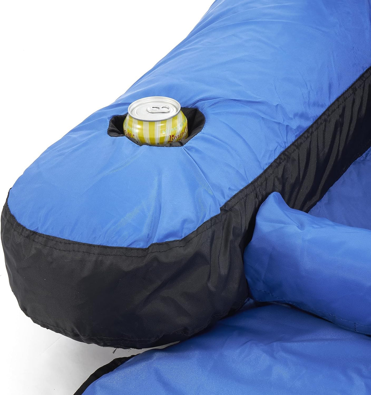 Nylon fabric covered inflatable pool chair.