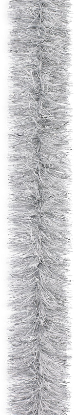 Silver and white decorating tinsel.