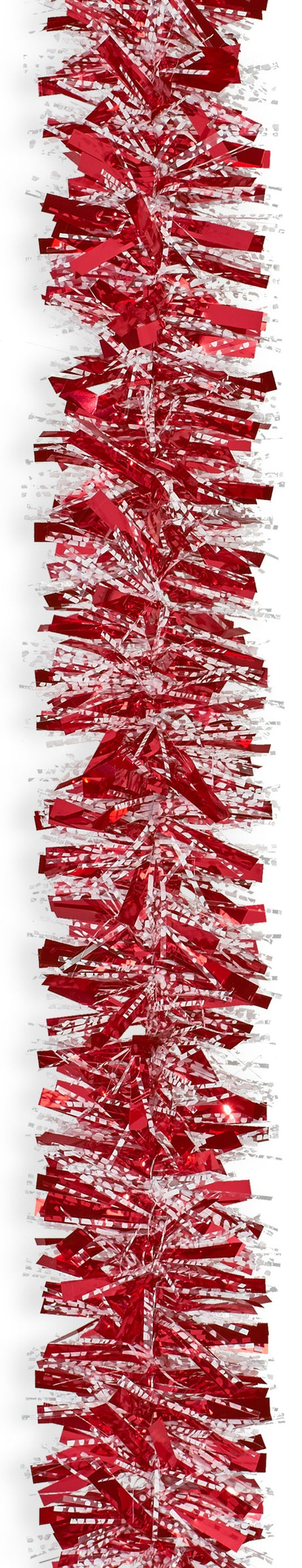 15' Fantasy Snowy Red Tinsel Christmas Garland