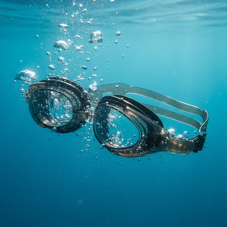This image shows what these goggles look like underwater.