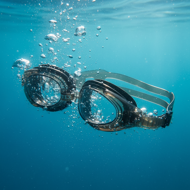 This image shows what these goggles look like underwater.