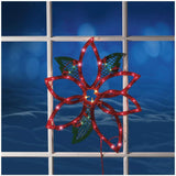 Lighted Poinsettia Window Silhouette