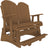 This is an Antique Mahogany colored Adirondack balcony glider bench on a white background.