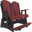 This is a Cherrywood and Black colored Adirondack balcony glider bench on a white background.