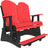 This is a Red and Black colored Adirondack balcony glider bench on a white background.