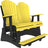 This is a Yellow and Black colored Adirondack balcony glider bench on a white background.