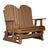 This is an Antique Mahogany colored Adirondack glider bench on a white background.