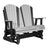 This is a Dove Gray and Black colored Adirondack glider bench on a white background.