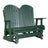 This is a Green colored Adirondack glider bench on a white background.