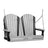 This image shows off the Dove Gray and Black colored Adirondack porch swing on a white background.