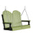 This image shows off the Lime Green and Black colored Adirondack porch swing on a white background.