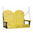 This image shows off the Yellow and Black colored Adirondack porch swing on a white background.