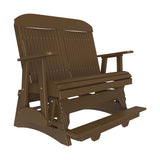 This is the Chestnut Brown colored classic balcony glider bench on a white background.