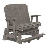 This is the Coastal Gray colored classic balcony glider bench on a white background.