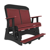 This is the Cherrywood and Black colored classic balcony glider bench on a white background.