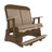 This is the Weatherwood and Chestnut Brown colored classic balcony glider bench on a white background.