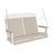 This image shows off the Birch and White colored Adirondack porch swing on a white background.