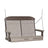 This image shows off the Weatherwood and Chestnut Brown colored Adirondack porch swing on a white background.