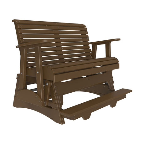 This is the Chestnut Brown colored glider bench on a white background.