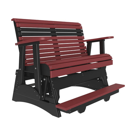 This is the Cherrywood and Black colored glider bench on a white background.