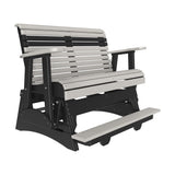 This is the Dove Gray and Black colored glider bench on a white background.