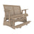 This is the Weatherwood colored glider bench on a white background.