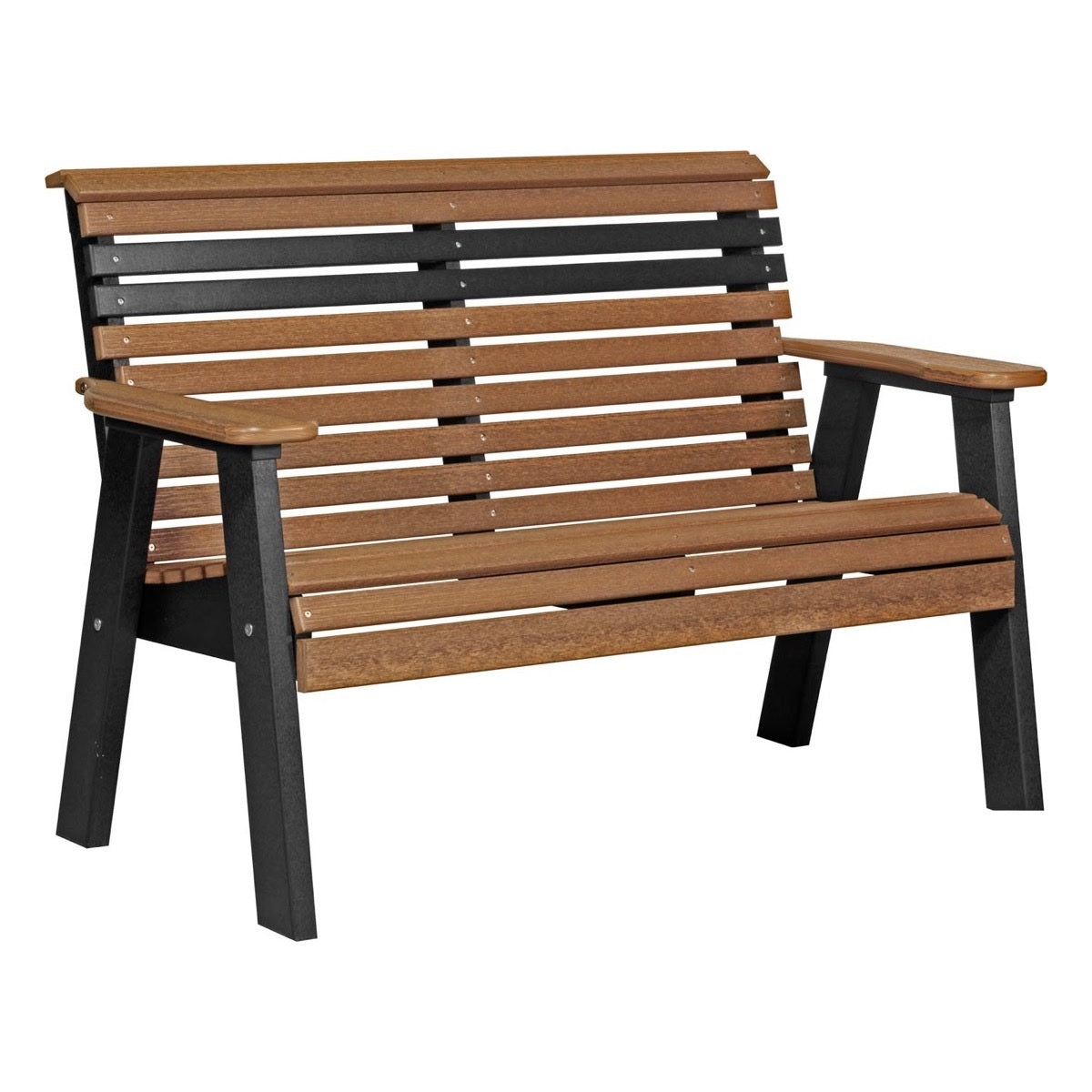 This is the Antique Mahogany and Black colored bench on a white background.