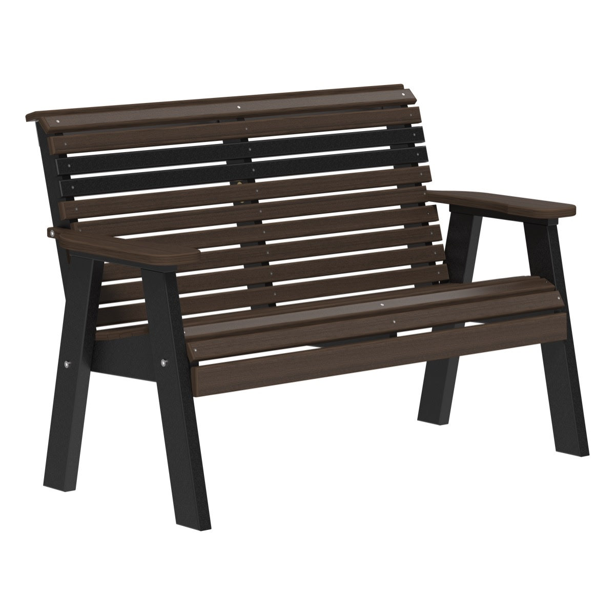 This is the Brazilian Walnut and Black colored bench on a white background.