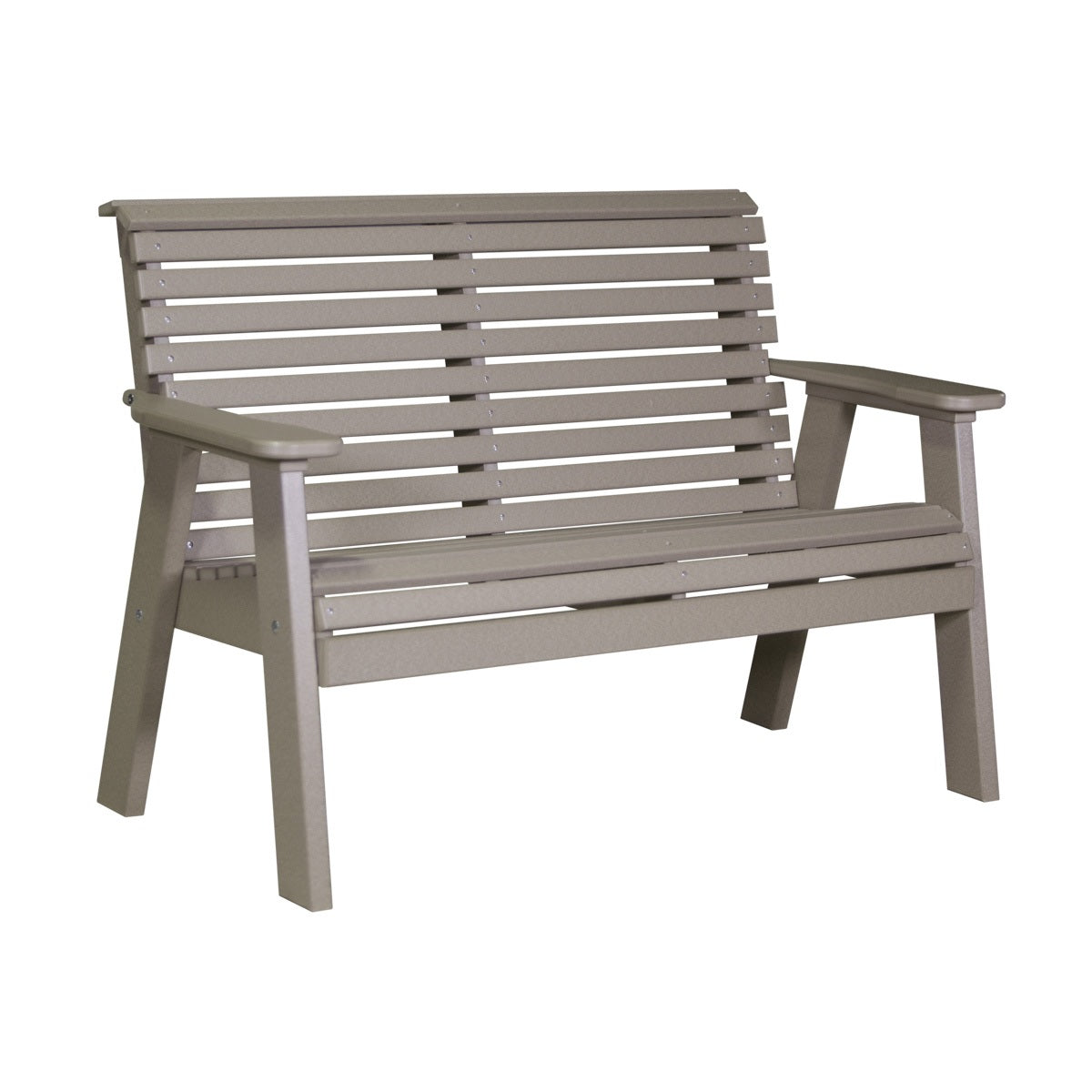 This is the Weatherwood colored bench on a white background.