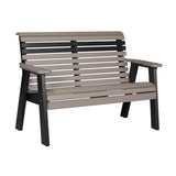 This is the Weatherwood and Black colored bench on a white background.