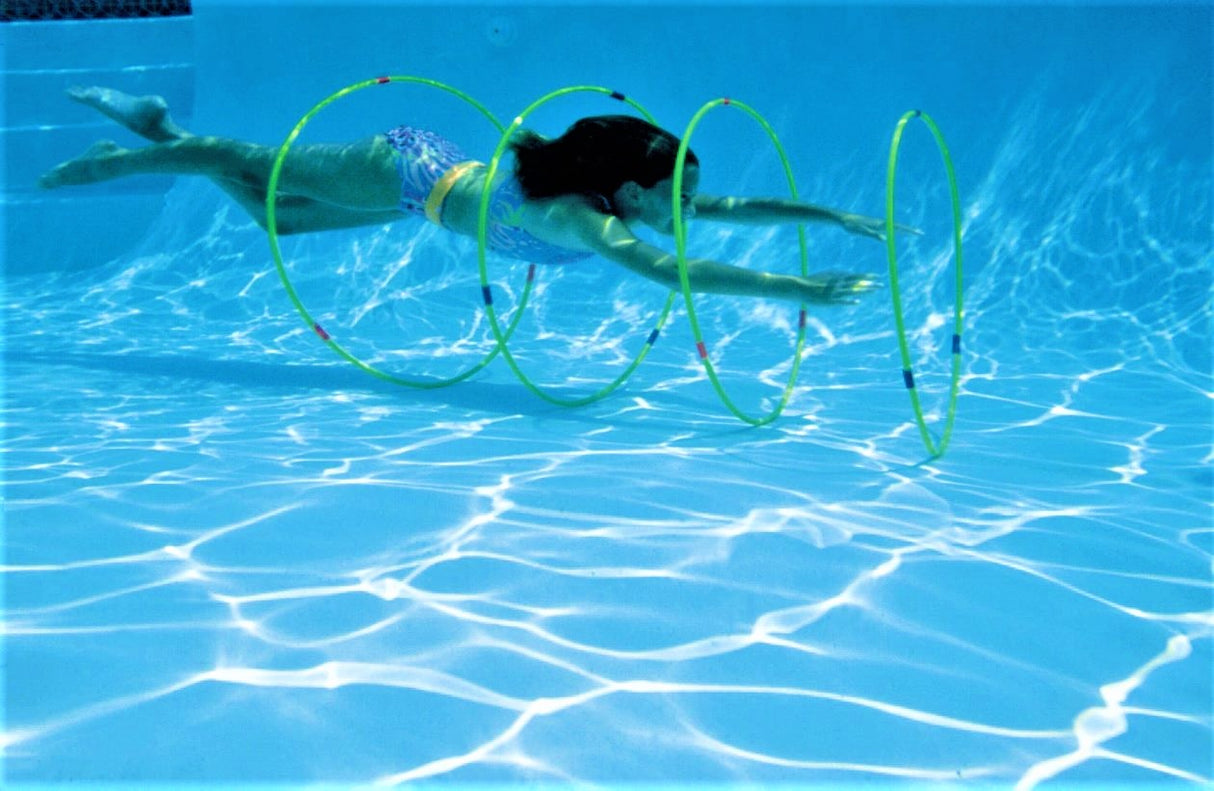 Yellow rings you can swim through.