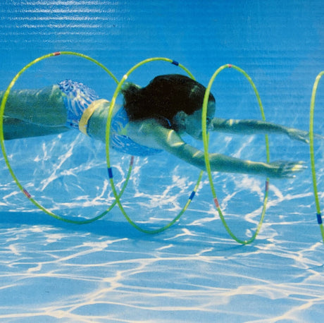Yellow rings you can swim through.