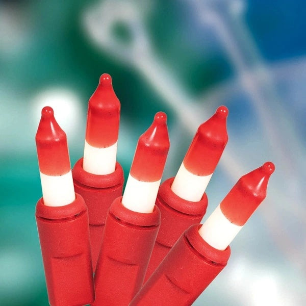 This image shows the red and white colored mini bulbs.