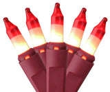 This image shows the red and white colored mini bulbs on a white background.
