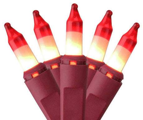 This image shows the red and white colored mini bulbs on a white background.
