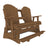 This is an Antique Mahogany colored Adirondack balcony glider bench on a white background.