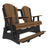 This is an Antique Mahogany and Black colored Adirondack balcony glider bench on a white background.