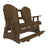This is a Chestnut Brown colored Adirondack balcony glider bench on a white background.