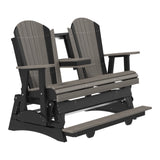This is a Coastal Gray and Black colored Adirondack balcony glider bench on a white background.