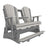 This is a Dove Gray and Slate colored Adirondack balcony glider bench on a white background.