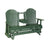 This is a Green colored Adirondack glider bench on a white background.